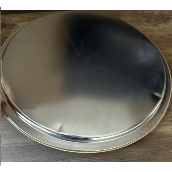 Currier and Ives Vintage Tin Serving Tray 1994 Winter Pastime 1855 Round 13" - Picture 7 of 7